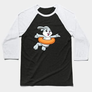 Rabbit at Swimming with Swimming ring Baseball T-Shirt